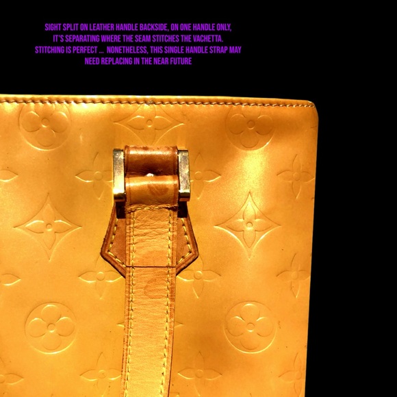 Louis Vuitton Vintage Authentic Gold Yellow Patent Leather Tote bag - Picture 11 of 16